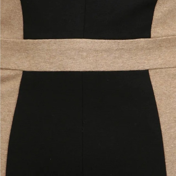 Trina Turk Black and Tan Colorblock Sheath Dress - Picture 6 of 14